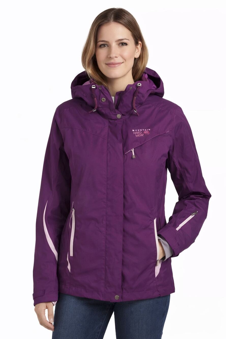 Mountain Hardwear 2010s Purple Trifecta 3-in-1 Ski Jacket w Fleece Liner medium